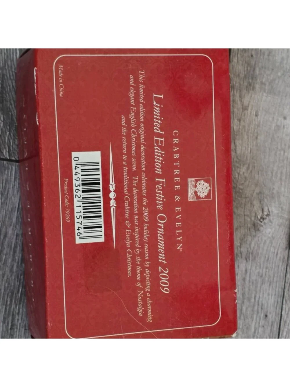 Crabtree & Evelyn 2009 Limited Edition Festive Ornament Glittered Red Dresses &